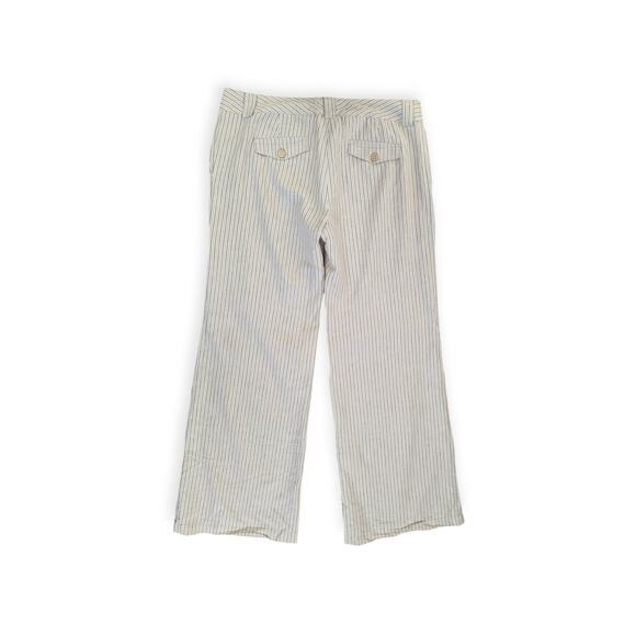 Tex By Max Azria Y2k Linen Blend Stripe Casual Pants - Size 10 - Wide Leg - Picture 2 of 3